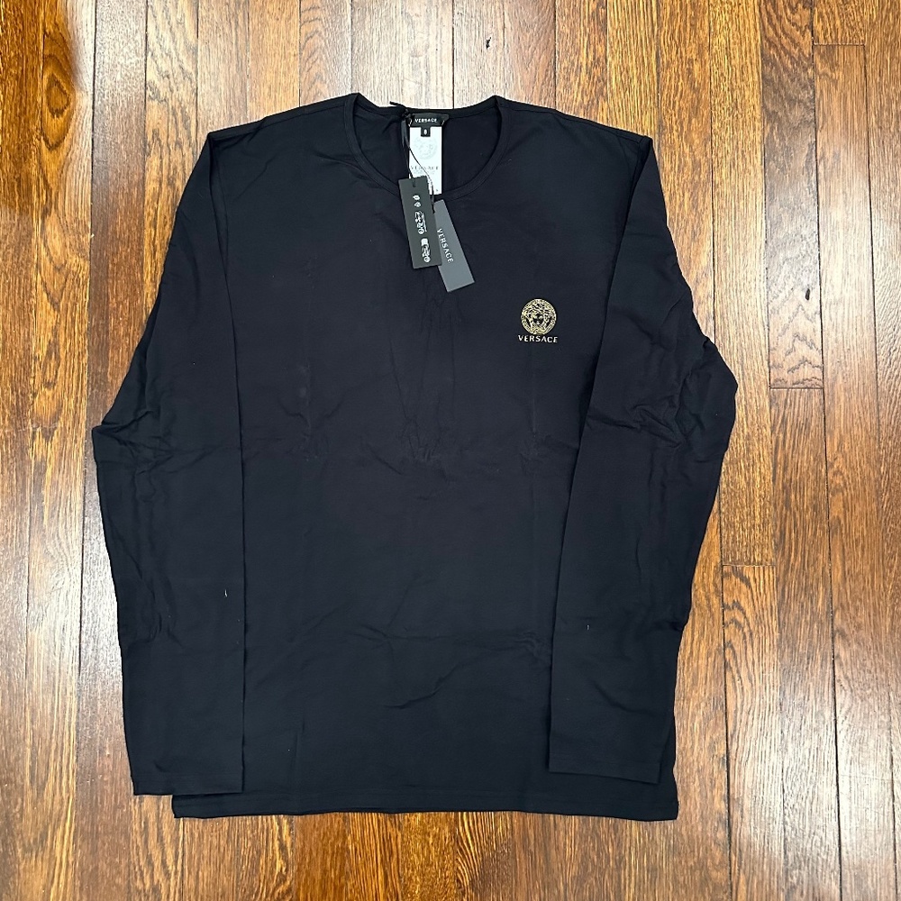 VERSACE Medusa Long Sleeve T-Shirt-Black-New with tags, original box-XXL
